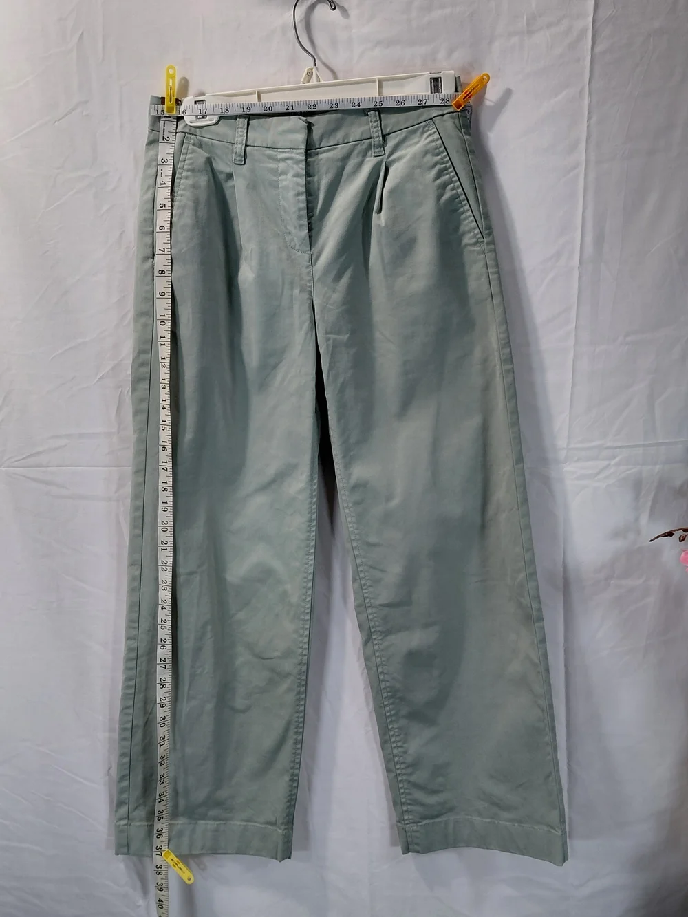 J. Crew Straight-Leg Trousers in Soft Sage